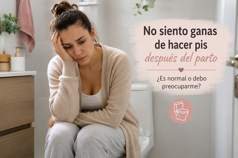Madre reciente preocupada porque no siente ganas de hacer pis después del parto.